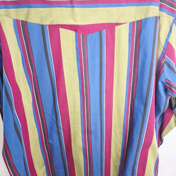 Vintage Ely Since 1878  Western Blue  Striped Men's Button Front Shirt Size XXL - Picture 13 of 14